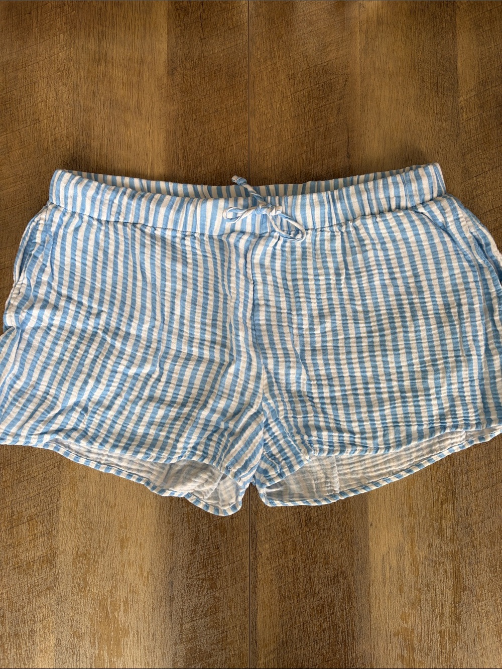 LAKE Pajamas XL Blue White Stripe Cotton Modal Lounge Sleep Shorts